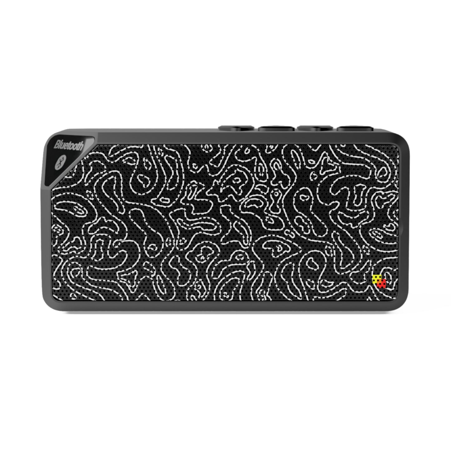 Black Topographic Rectangle Bluetooth Speaker