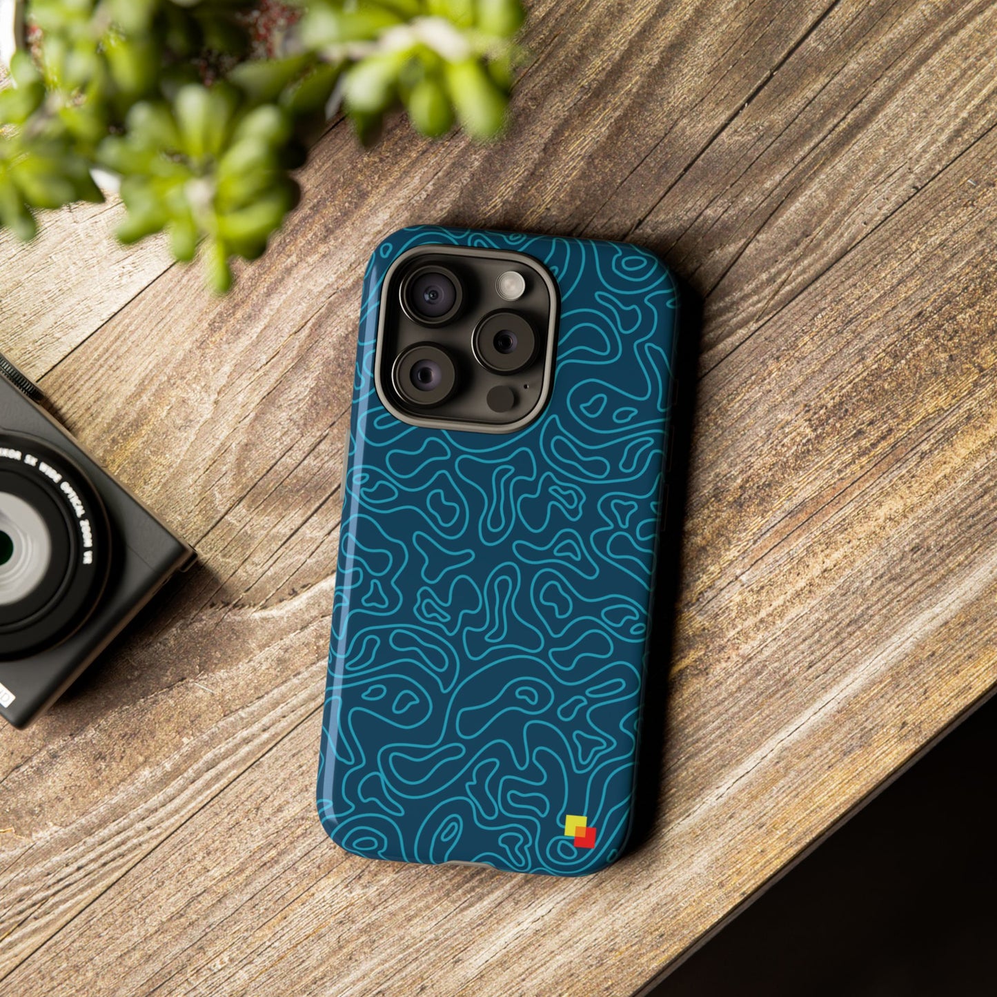 Blue Topographic Phone Case