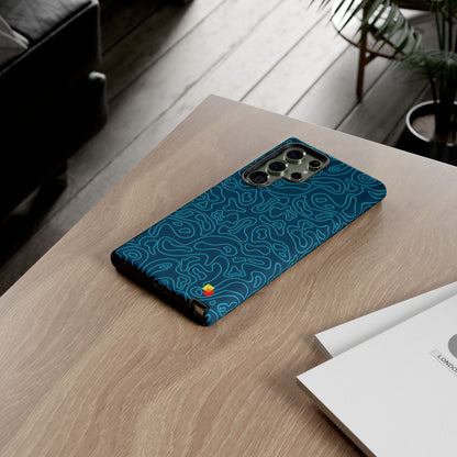 Blue Topographic Phone Case