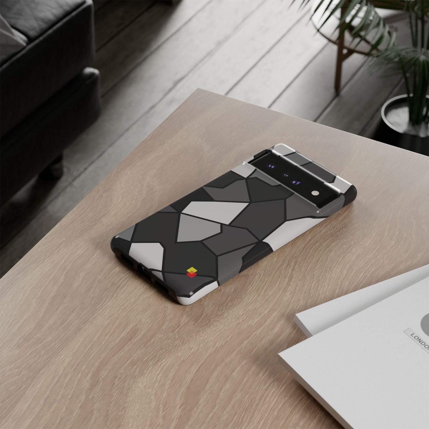 Black and Grey Geometric Phone Case