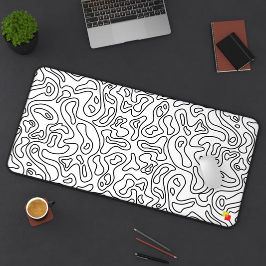 White Topographic Mouse Pad / Desk Mat