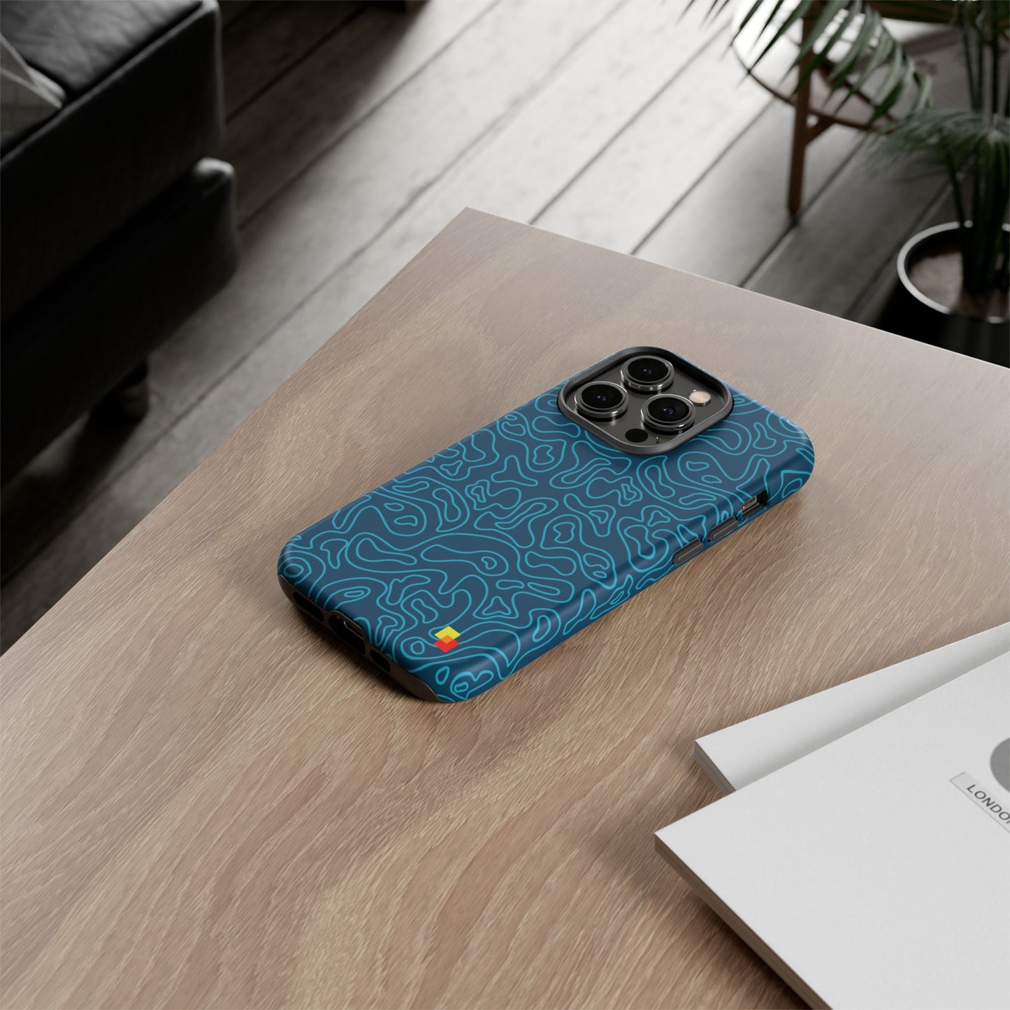 Blue Topographic Phone Case