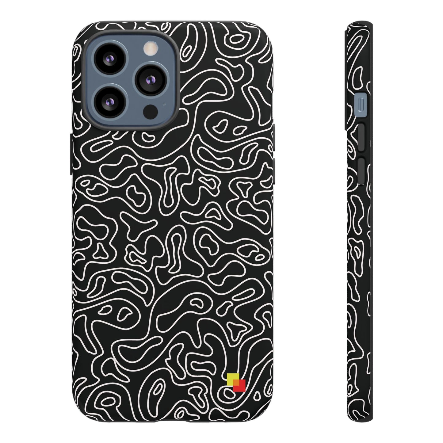 Black Topographic Phone Case