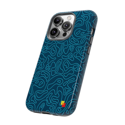 Blue Topographic Phone Case