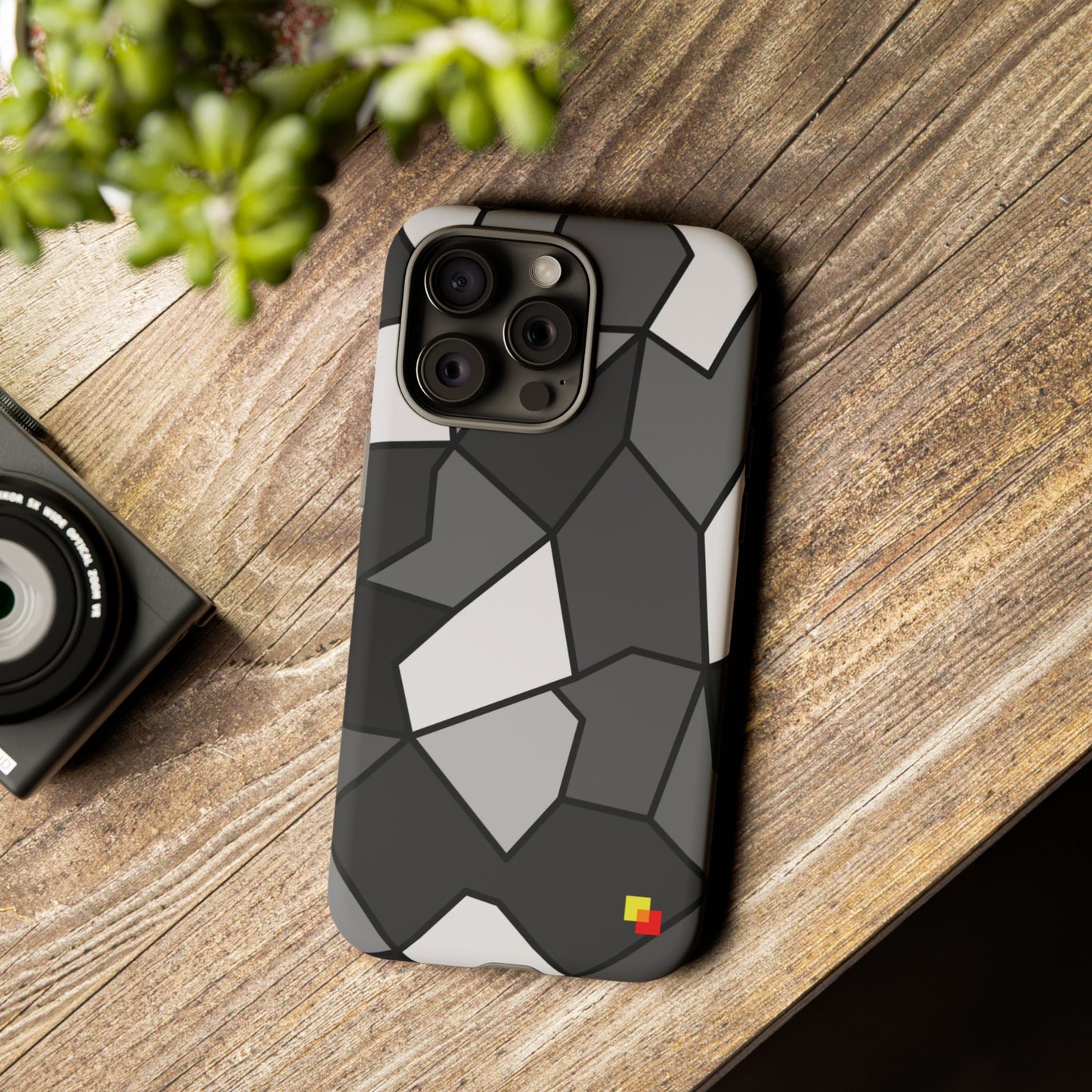 Black and Grey Geometric Phone Case