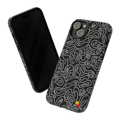 Black Topographic Phone Case