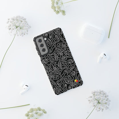 Black Topographic Phone Case