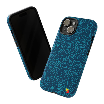 Blue Topographic Phone Case