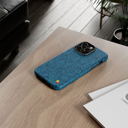 Blue Topographic Phone Case