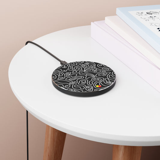 Black Topographic Wireless Charger