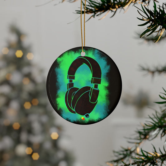 Headphones Explosion Christmas Ornament