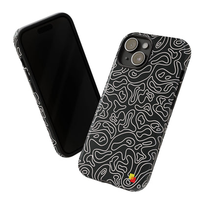 Black Topographic Phone Case