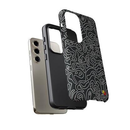 Black Topographic Phone Case