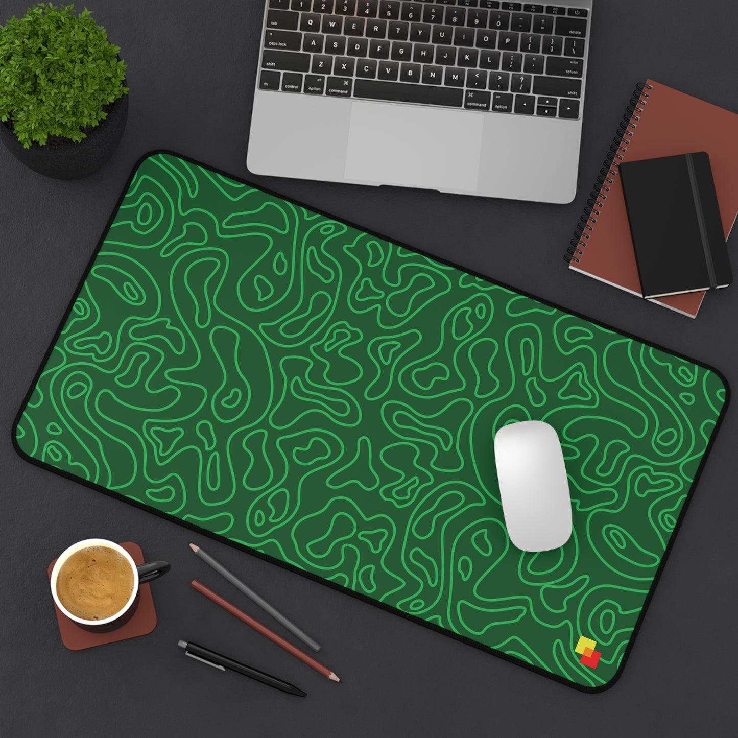 Green Topographic Mouse Pad / Desk Mat