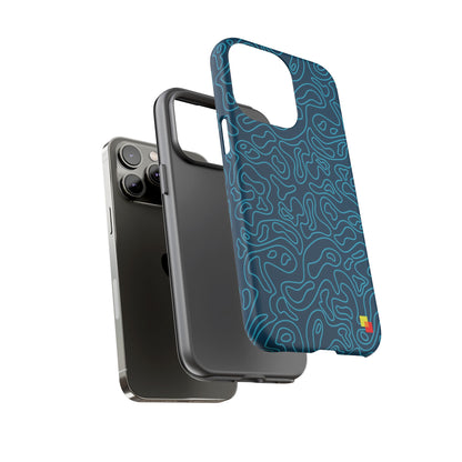 Blue Topographic Phone Case