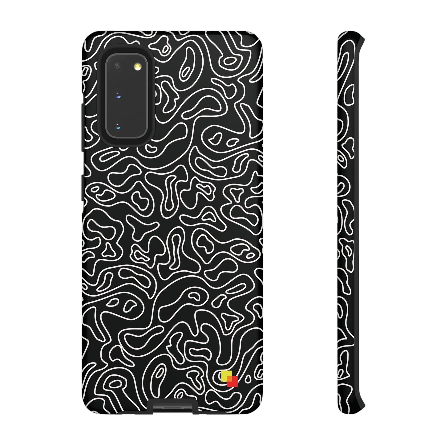 Black Topographic Phone Case