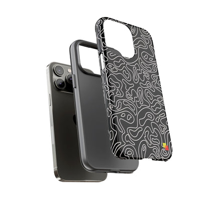 Black Topographic Phone Case