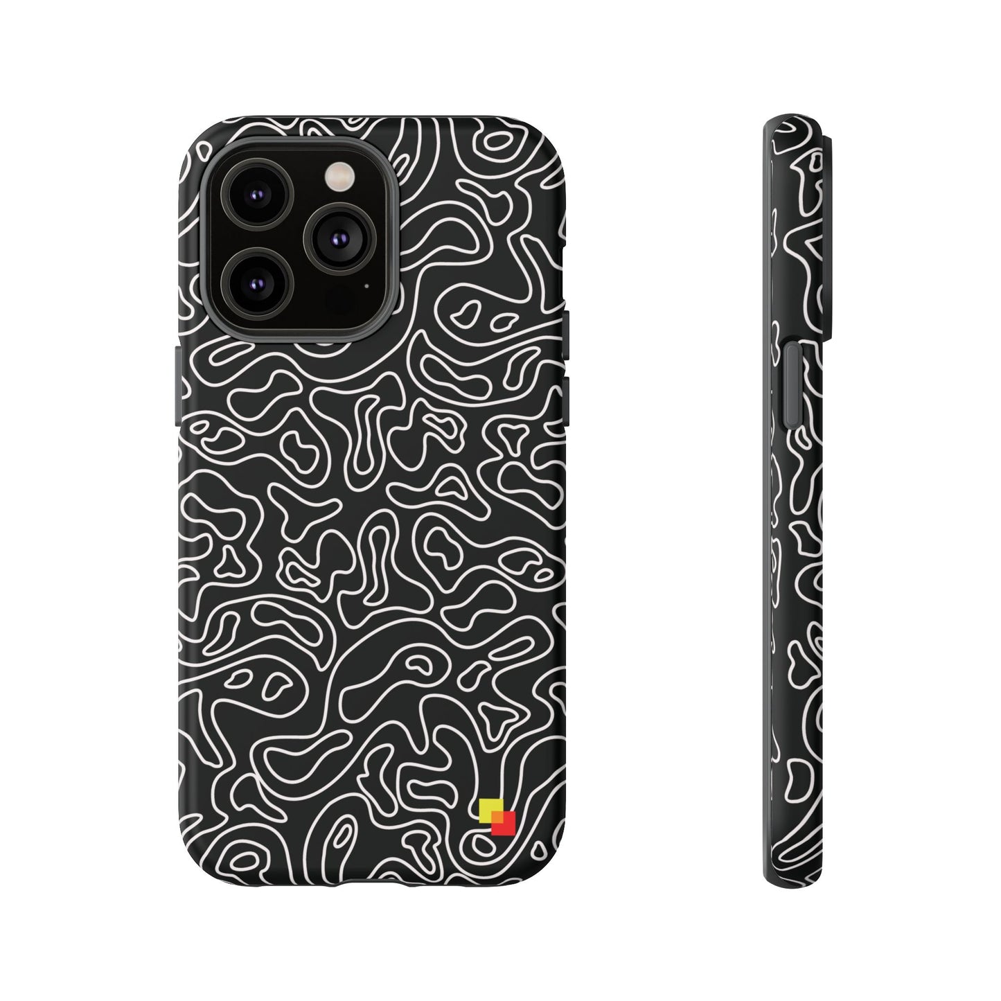 Black Topographic Phone Case