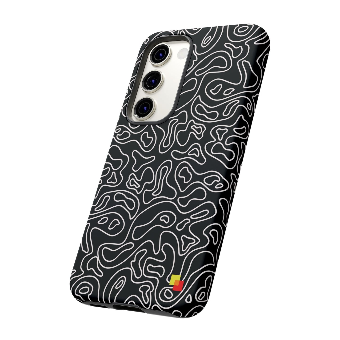 Black Topographic Phone Case