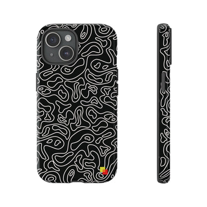 Black Topographic Phone Case