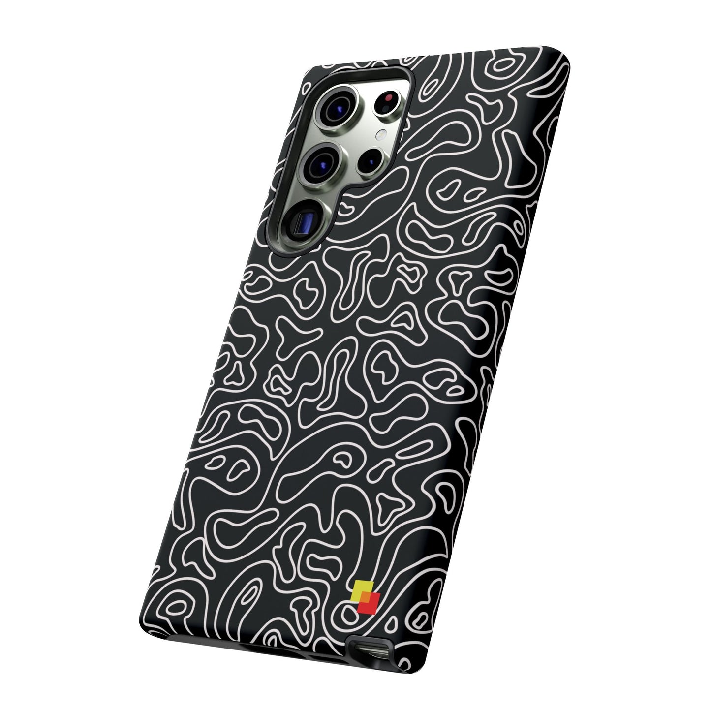 Black Topographic Phone Case