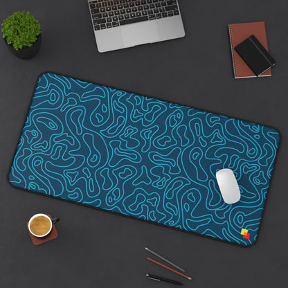 Blue Topographic Mouse Pad / Desk Mat