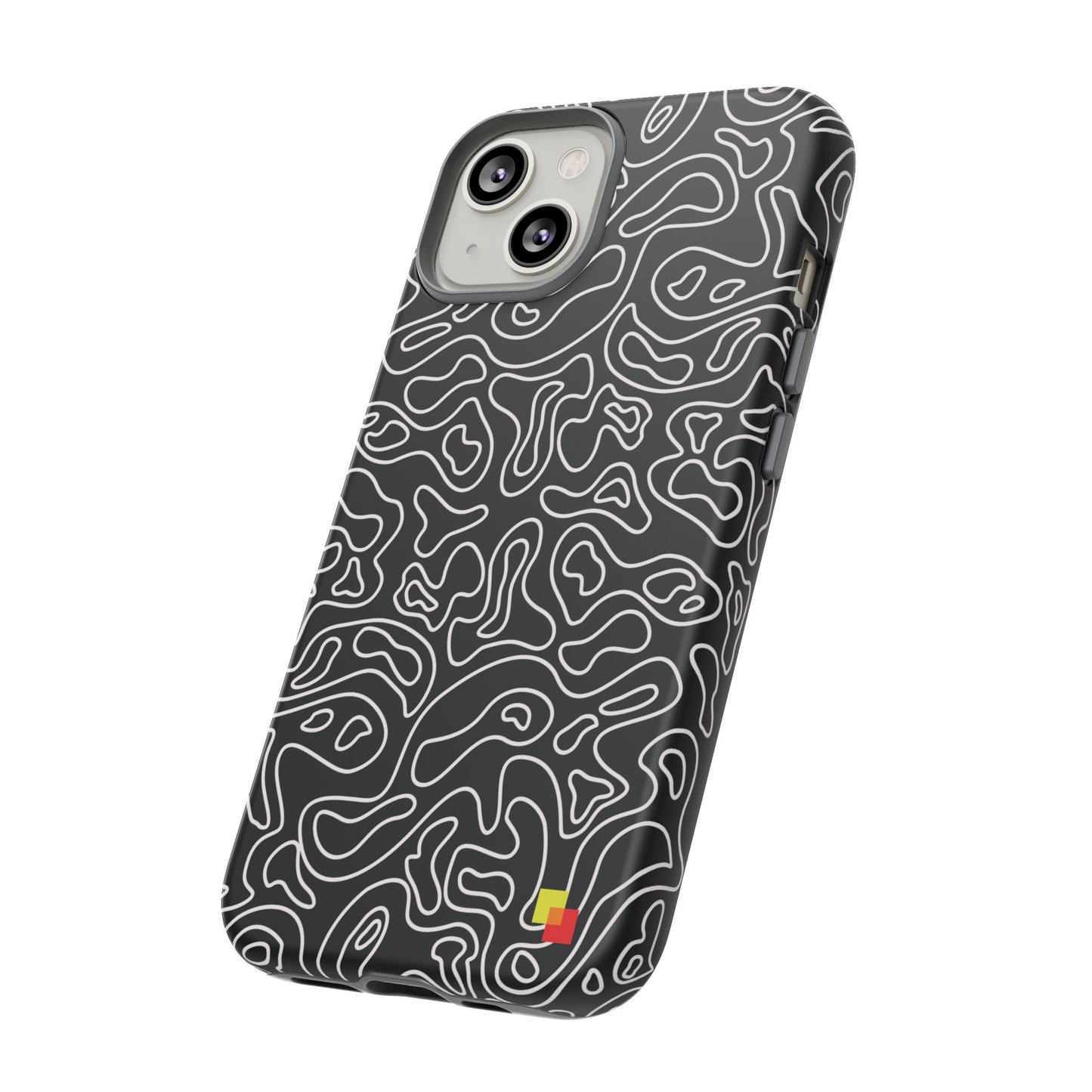 Black Topographic Phone Case