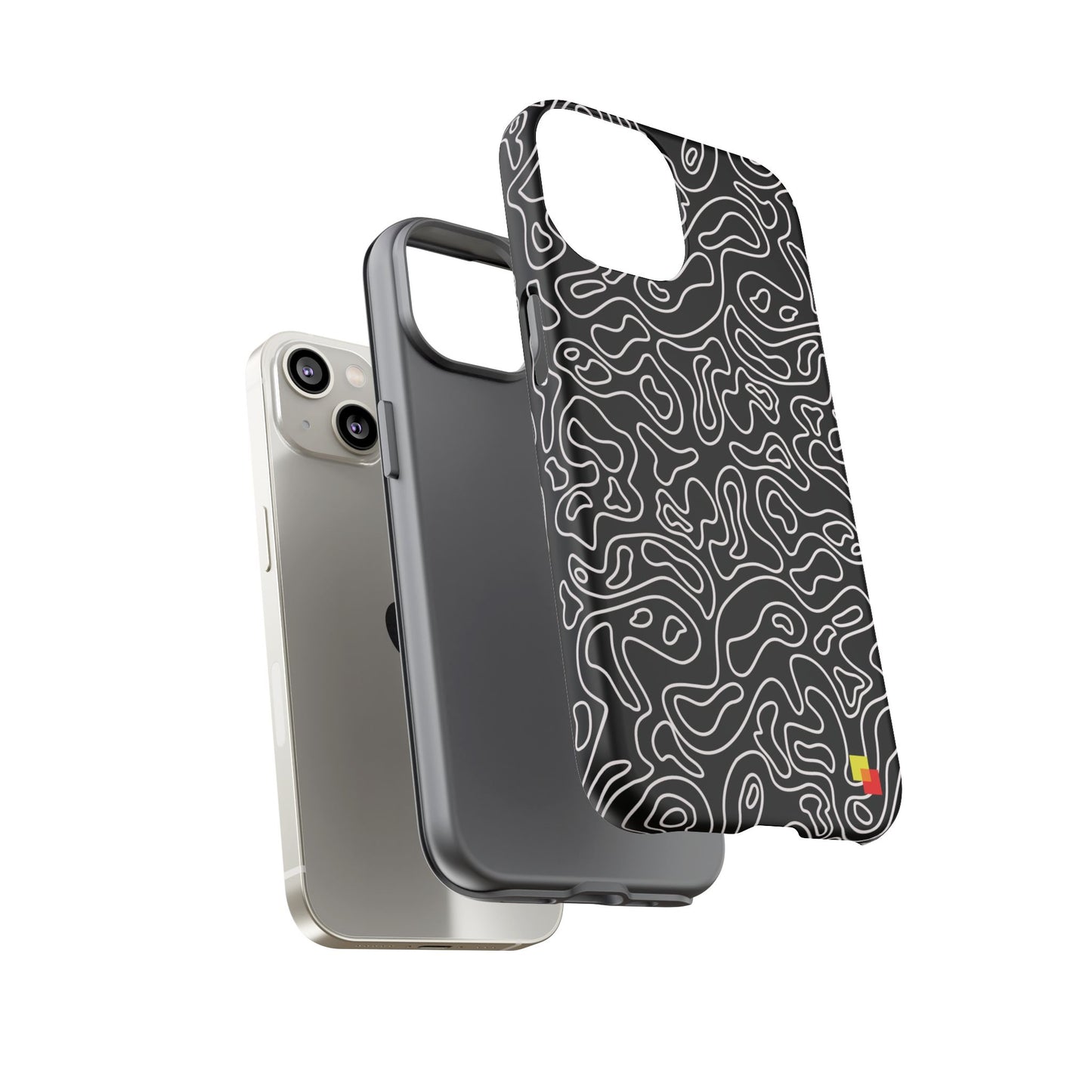 Black Topographic Phone Case