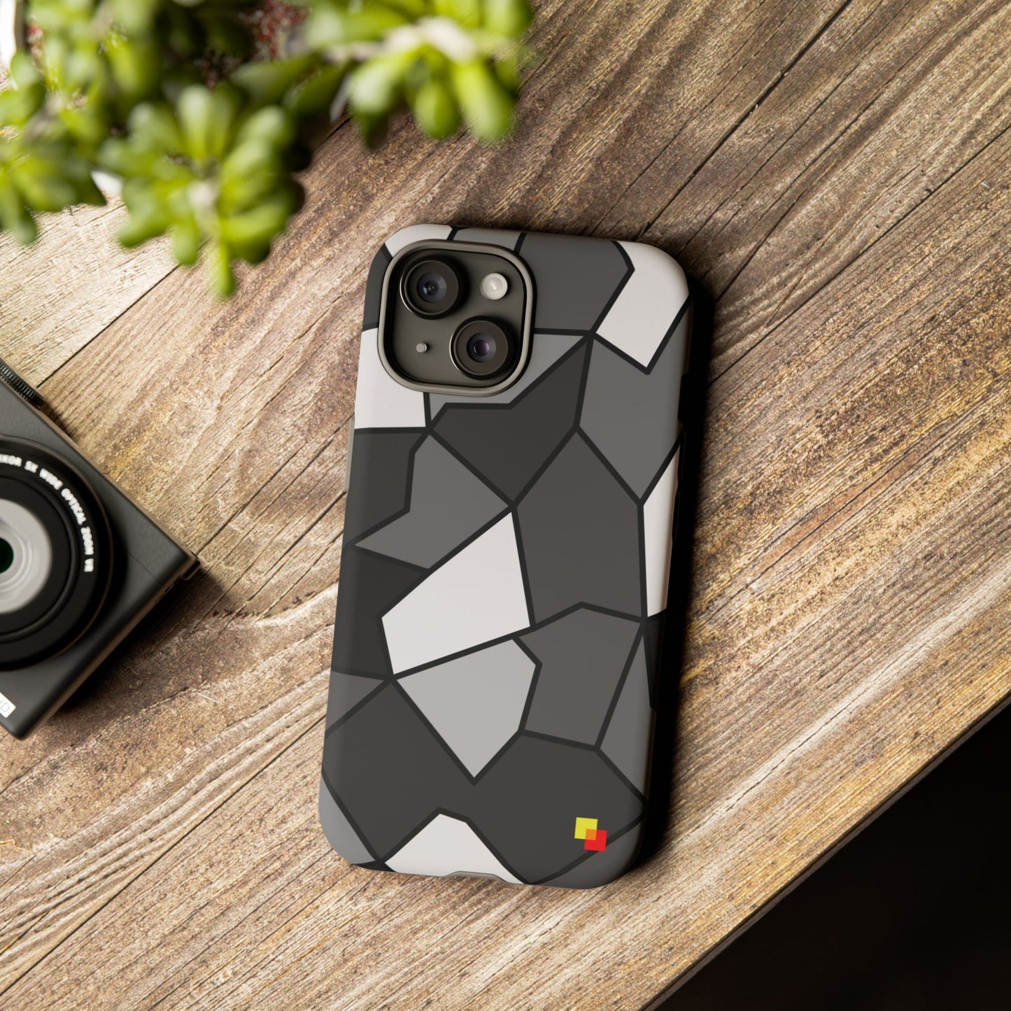 Black and Grey Geometric Phone Case